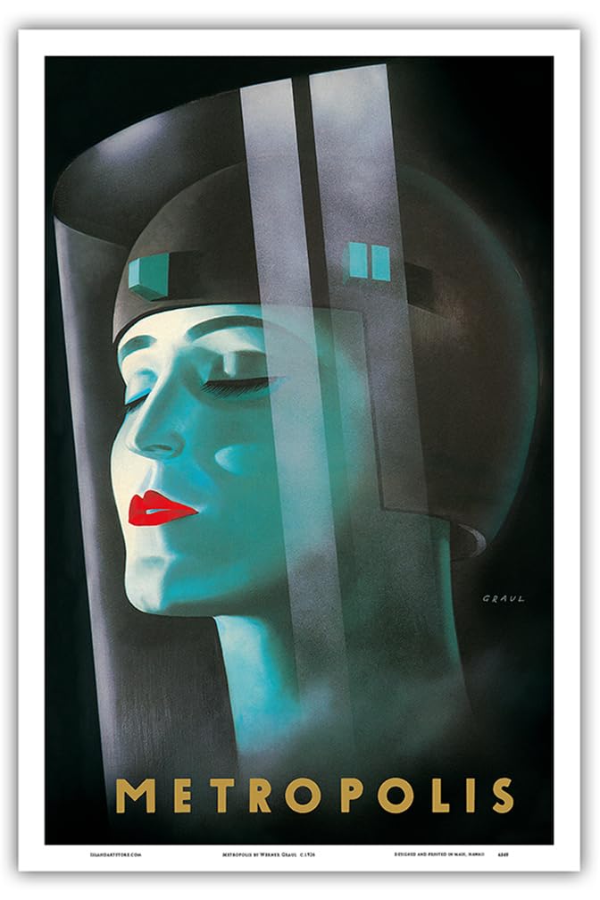 Metropolis - Directed by Fritz Lang - Vintage Film Movie Poster by Werner Graul c.1926 - Master Art Print (Unframed) 12in x 18in