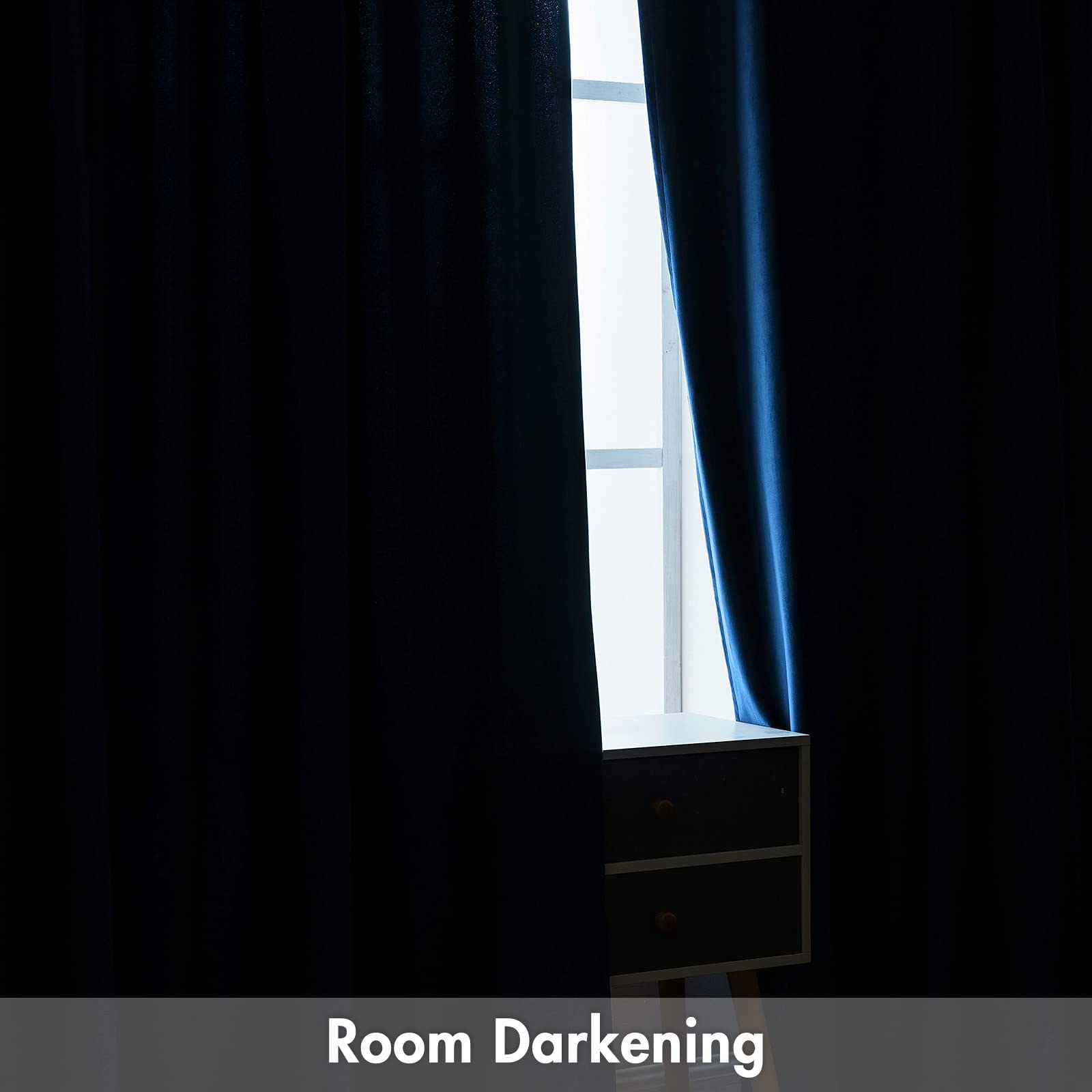 MIULEE Peacock Blue Velvet Curtains Thermal Insulated Blackout Curtain Drapes for Bedroom Living Room Darkening 72 Inches Long Curtains Panels Rod Pocket Set of 2