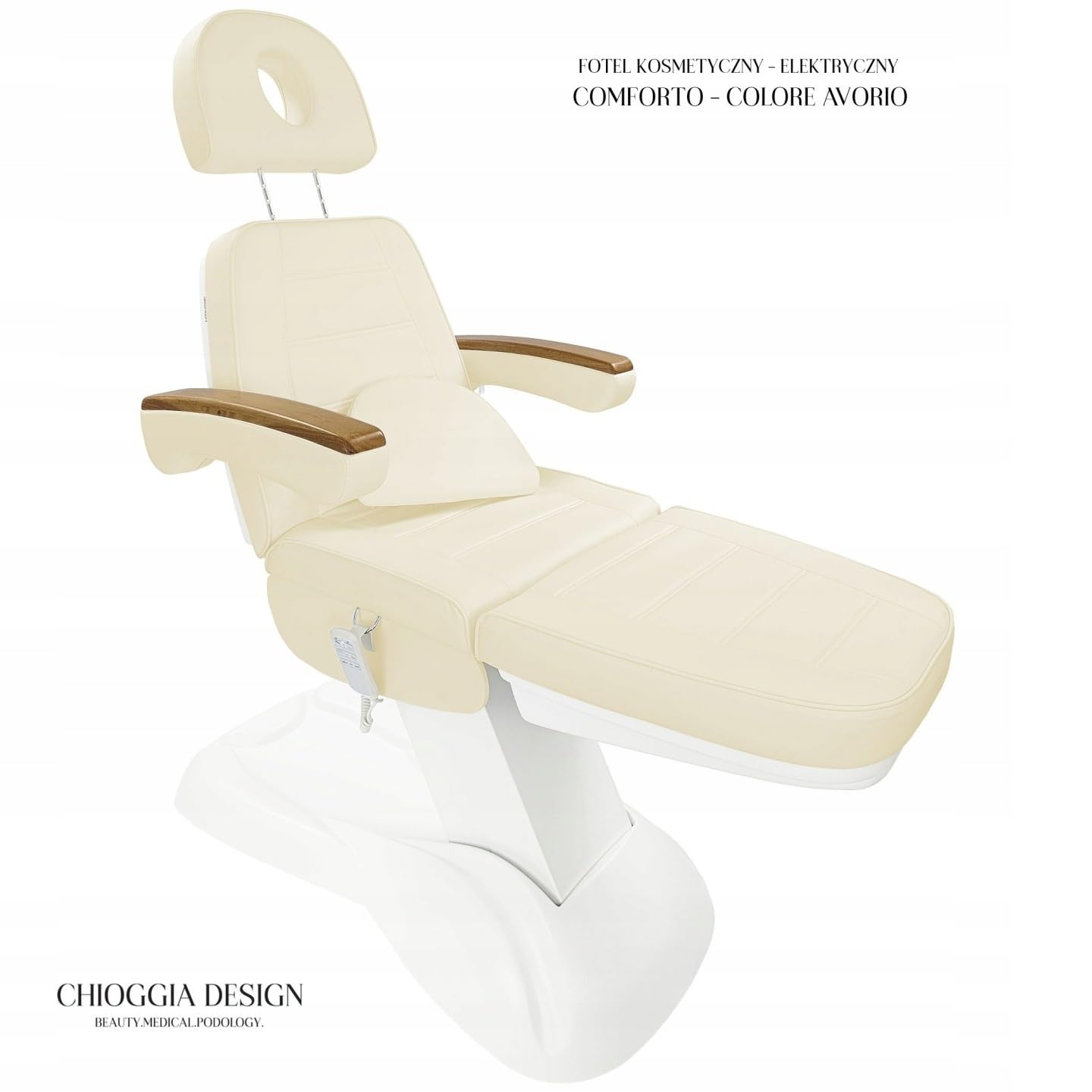 CHIOGGIA DESIGN Fotel Kosmetyczny Elektryczny COMFORTO Kość Słoniowa AVORIO
