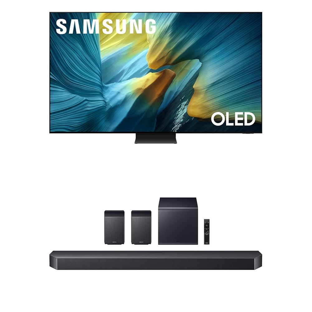 Samsung 83-Inch Class OLED S95F 4K Glare Free Smart TV (2025 Model) + Samsung Q990F 11.1.4ch Q Series Subwoofer + Rear Speaker (HW-Q990F, 2025)