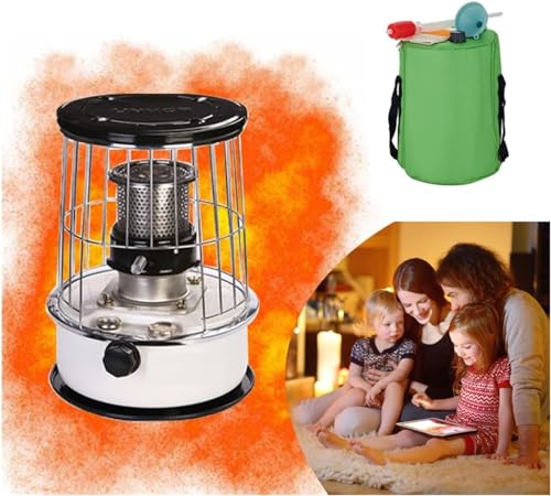 PXDOHQAW Calentador de Queroseno Portátil con Mechas, Quemador de Queroseno Móvil 6L,Calentadores de Camping,Calentador de Aceite para Estufas de Queroseno/One Color/33 * 33 * 46Cm