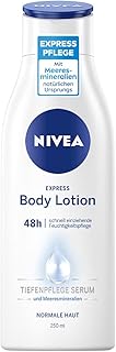 NIVEA Express Body Lotion (250 ml), bardzo szybko wchłaniający się balsam do ciała, formuła 3 w 1: 48 h pielęgnacja, gładkość i naturalnie piękna skóra
