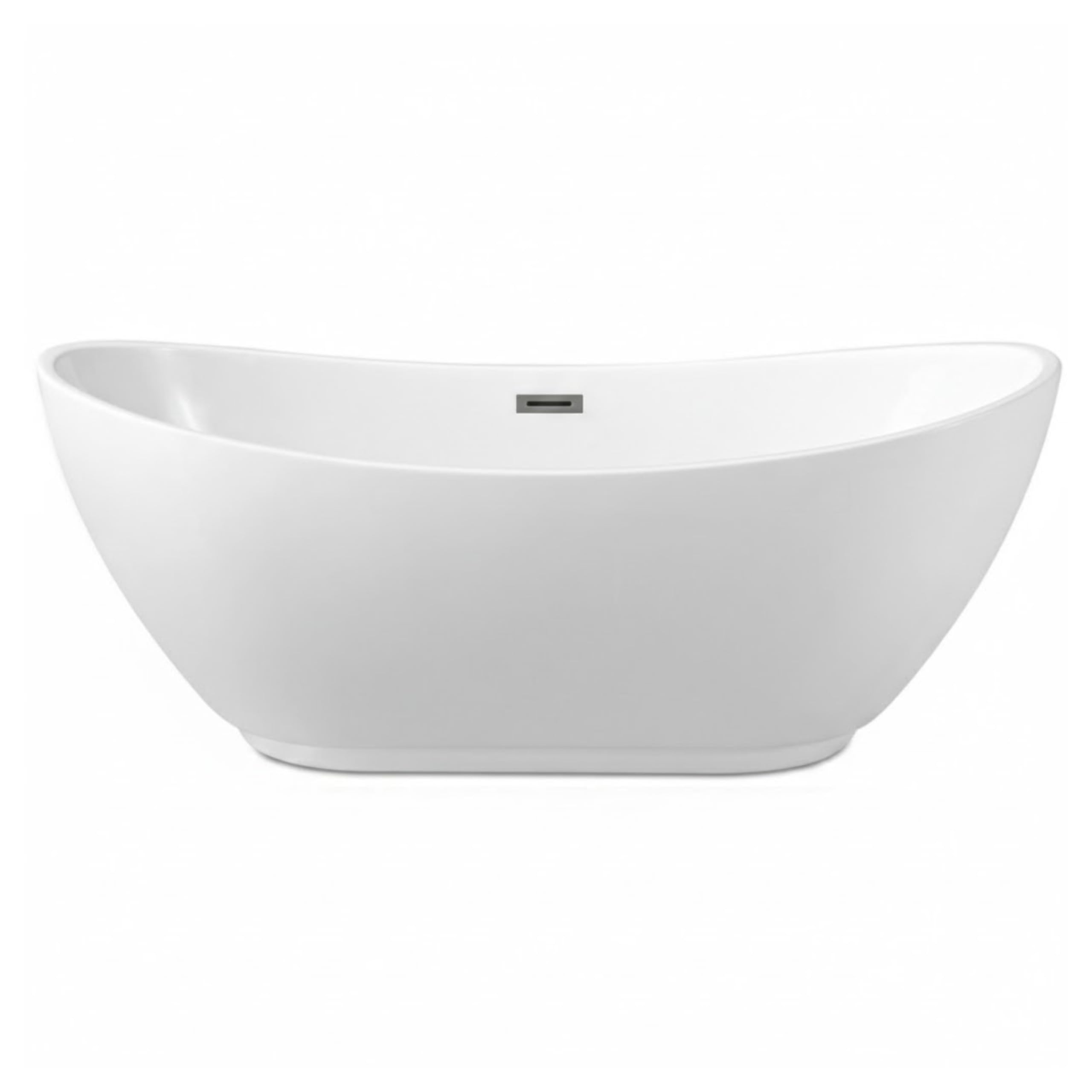 Bañera Exenta 145 L, Diseño Moderno con Desagüe Click-Clack y Rebosadero Gun Metal, 170 x 72 cm de Acrílico 3,5 mm para Retención de Calor, Marco de Acero Estable
