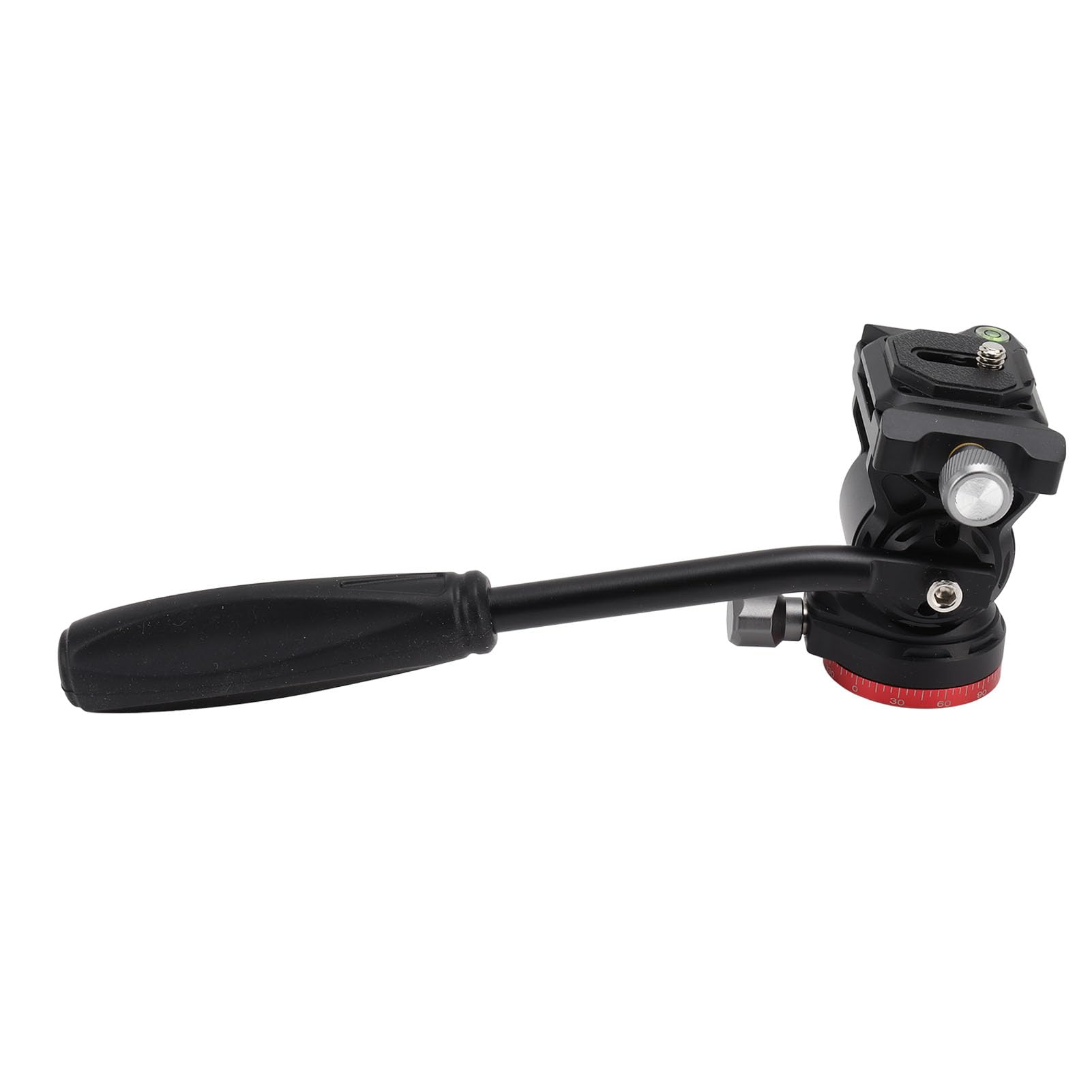 Cabezal de bola para trípode de cámara, cabezal de trípode de vídeo hidráulico de amortiguación de 360 grados, mango ajustable con tapón en L para cámaras SLR Micro SLR, cabezal fluido compacto de