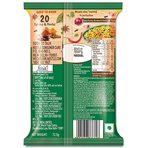 BIGBRANDS Nutrilicious Masala Veg Atta Noodles with 20 Spices & Herbs, 725 g (Pack of 10)…
