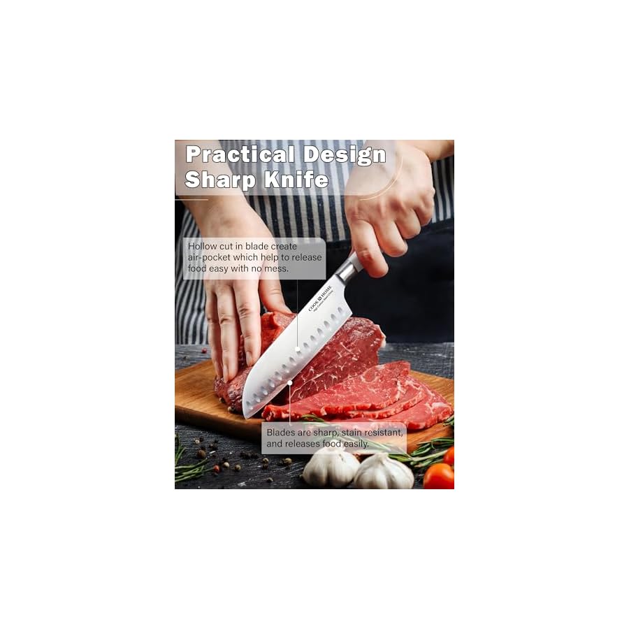 Cook-N-Home-Kitchen-Knife-Set-with-Bamboo-Storage-Block-15-Piece-High-Carbon-Stainless-Steel-Blade-White Cook N Home Kitchen Knife Set with Bamboo Storage Block 15-Piece, High Carbon Stainless Steel Blade, White