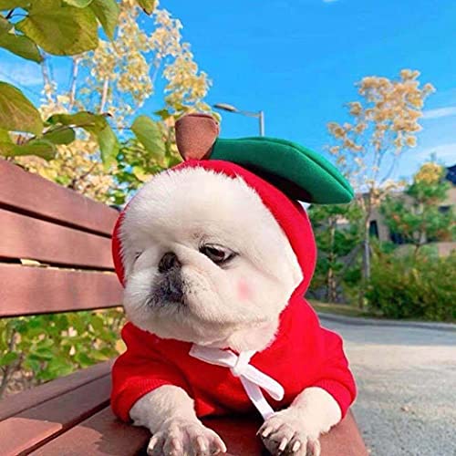 XIAOYU Apple Pet Costume Christmas Dog Fun Fruit Hoodie Fleece Dog Sweatshirt for Halloween Cosplay Puppy Jumpsuit Cat Clothes(S) - Image 4