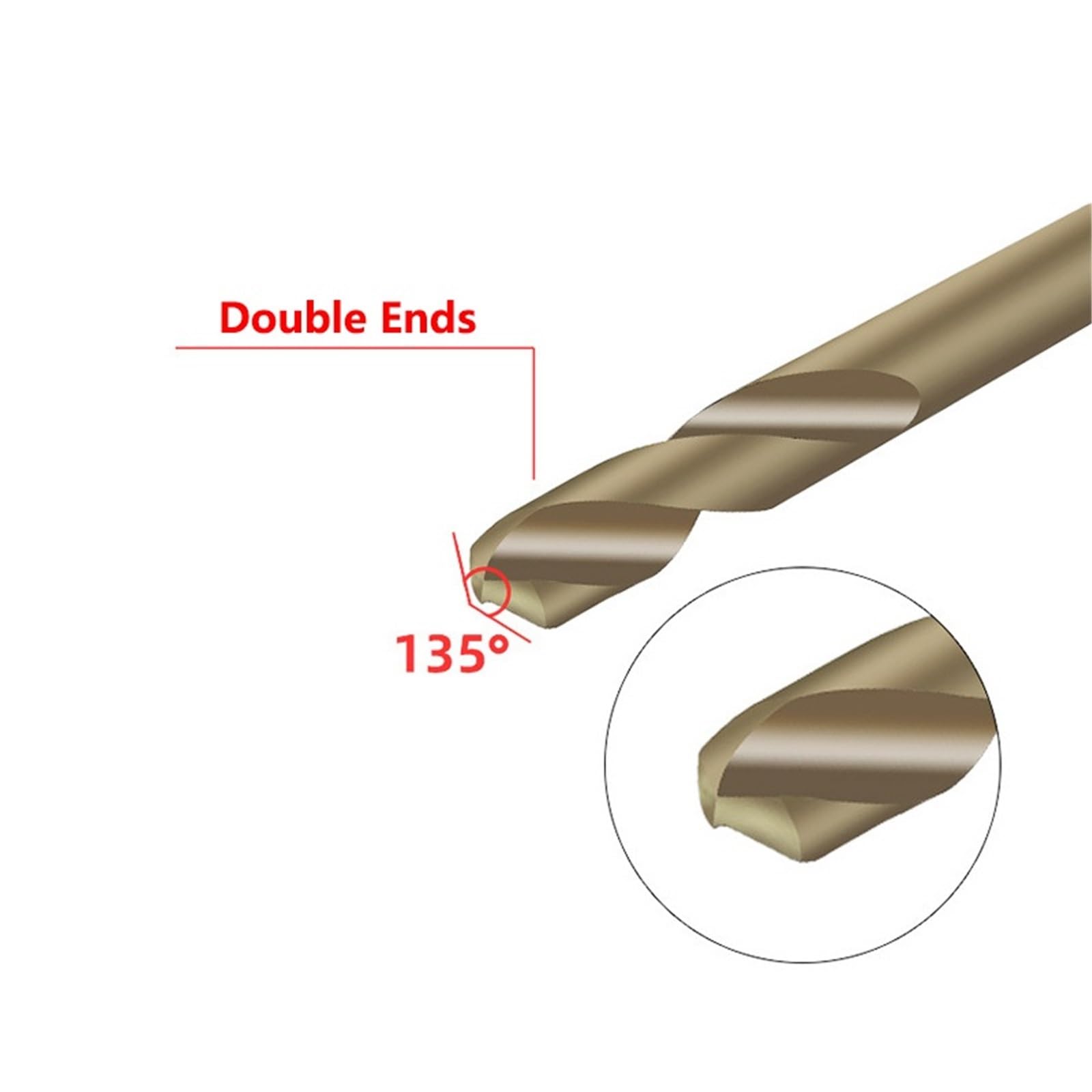 Lot de 10 forets hélicoïdaux à double extrémité M35 en cobalt pour acier inoxydable (3/3,2/3,5/4/4,2/4,5/5/5,2/5,5 mm) (3,5 mm 10 pièces)