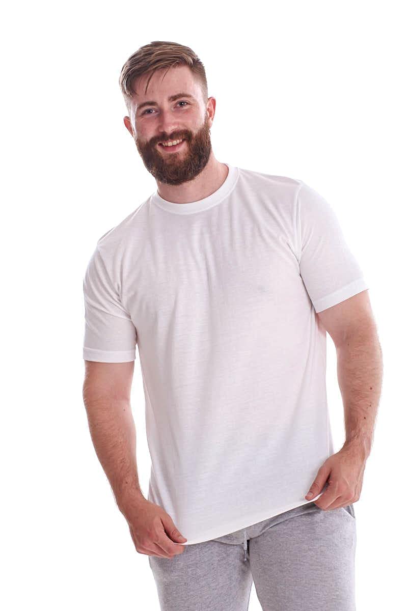Pack of 3 Basic Plain Cotton T-Shirts Single Jersey 100% Cotton Crew Neck Top White
