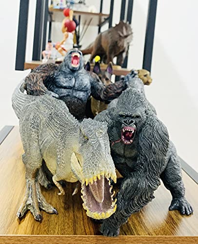 King Kong Vs Vastatosaurus Rex Dinosaur Toys With Realistic Rock Action Figure Rampage Gorilla Fight Tarbosaurus Animal Figurines For Role Playing Story Telling Toy For Kids #TOP7