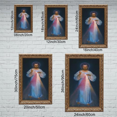 Poster Divine Mercy Kazimirowski Impression sur Toile 61x91cm - 2
