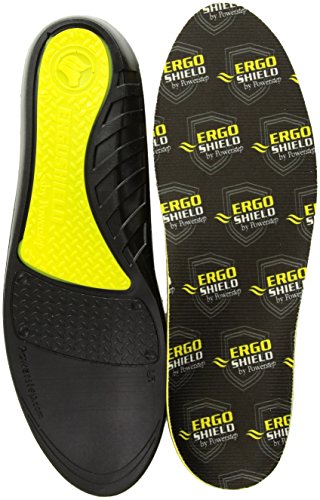 Powerstep Ergoshield Anti-Fatigue Insole, Black, Men's 3-4.5, Women's 5-6.5