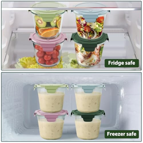 Freshmage 23oz Glass Meal Prep Containers with Lids, Airtight 3-Cup Glass Storage Containers Set, Heat-Resistant BPA-Free for Soup, Leftover, Microwave, Dishwasher, Fridge and Freezer Safe (4 Packs) by Freshmage - Image 4