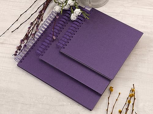 potricher 20,3 x 20,3 cm DIY Scrapbook Fotoalbum 80 Seiten dickes Kraftpapier blanko lila Papier Erinnerungsbuch für Hochzeit und Jahrestag… – Ansicht 6