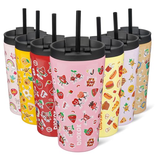 Image of BJPKPK 18 oz Coffee Tumbler with Straw, Insulated Stainless Steel Cup