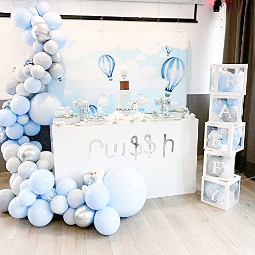 Image of KBZVNAF Pastel Blue Latex Party Balloons 50 Pack 12 inch | Light Blue Helium Matte Balloons for Birthday Wedding Baby Shower Gender Reveal Party Decorations