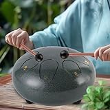 Garden Rain Drum for Outside, Musical Instruments, Steel Tongue Drums, ages 5-9, 3-5, 9-12, Adults Pocket Handpan, Hand Chimes Music Chime, Percussion Instrument Accessories, Sound Bath Gifts