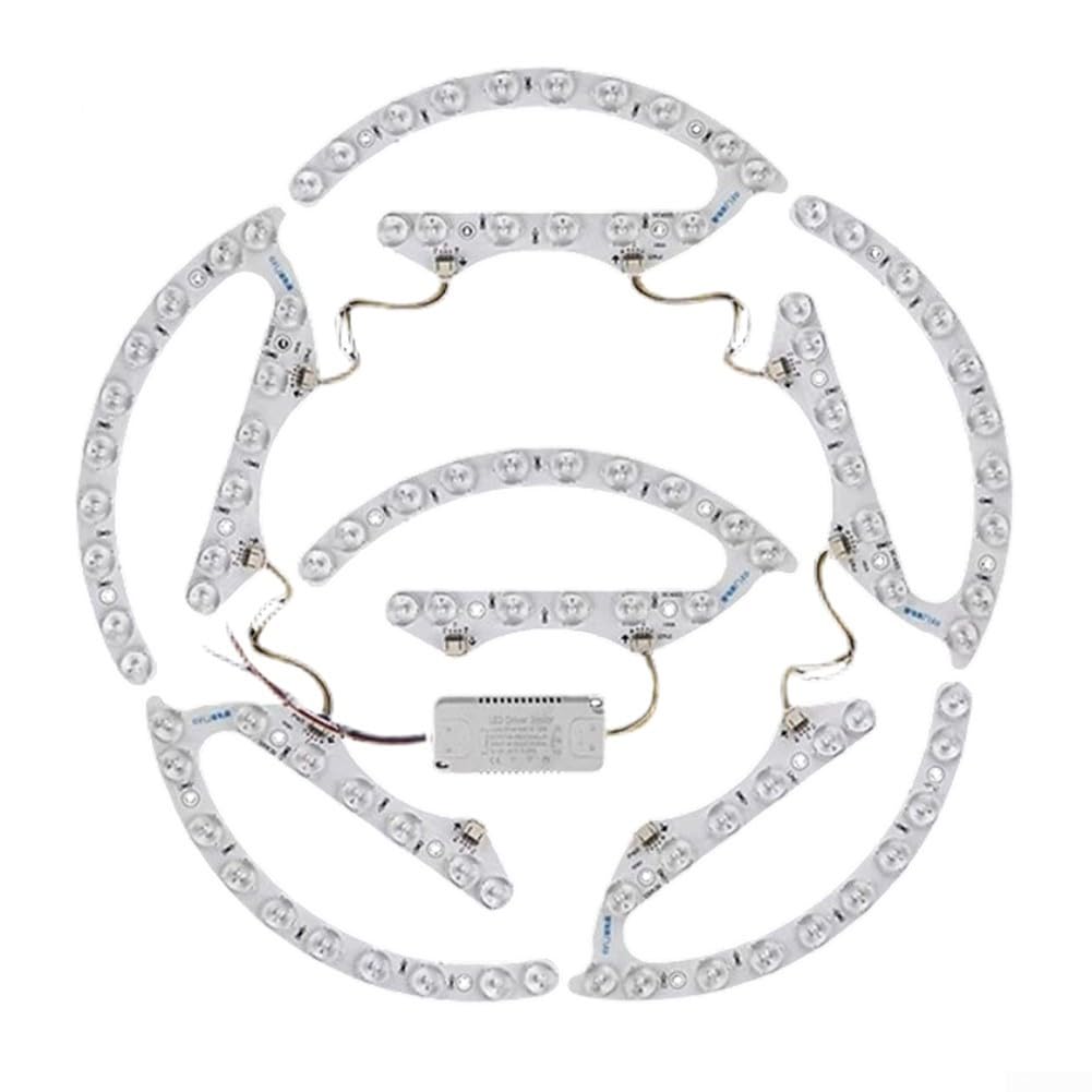 Modulo LED per plafoniera, 72 W/96 W, kit di ricambio dimmerabile con lente ottica, temperatura 3 colori 3000 K-6000 K, installazione magnetica per riparazioni di casa e ufficio (6 pezzi)