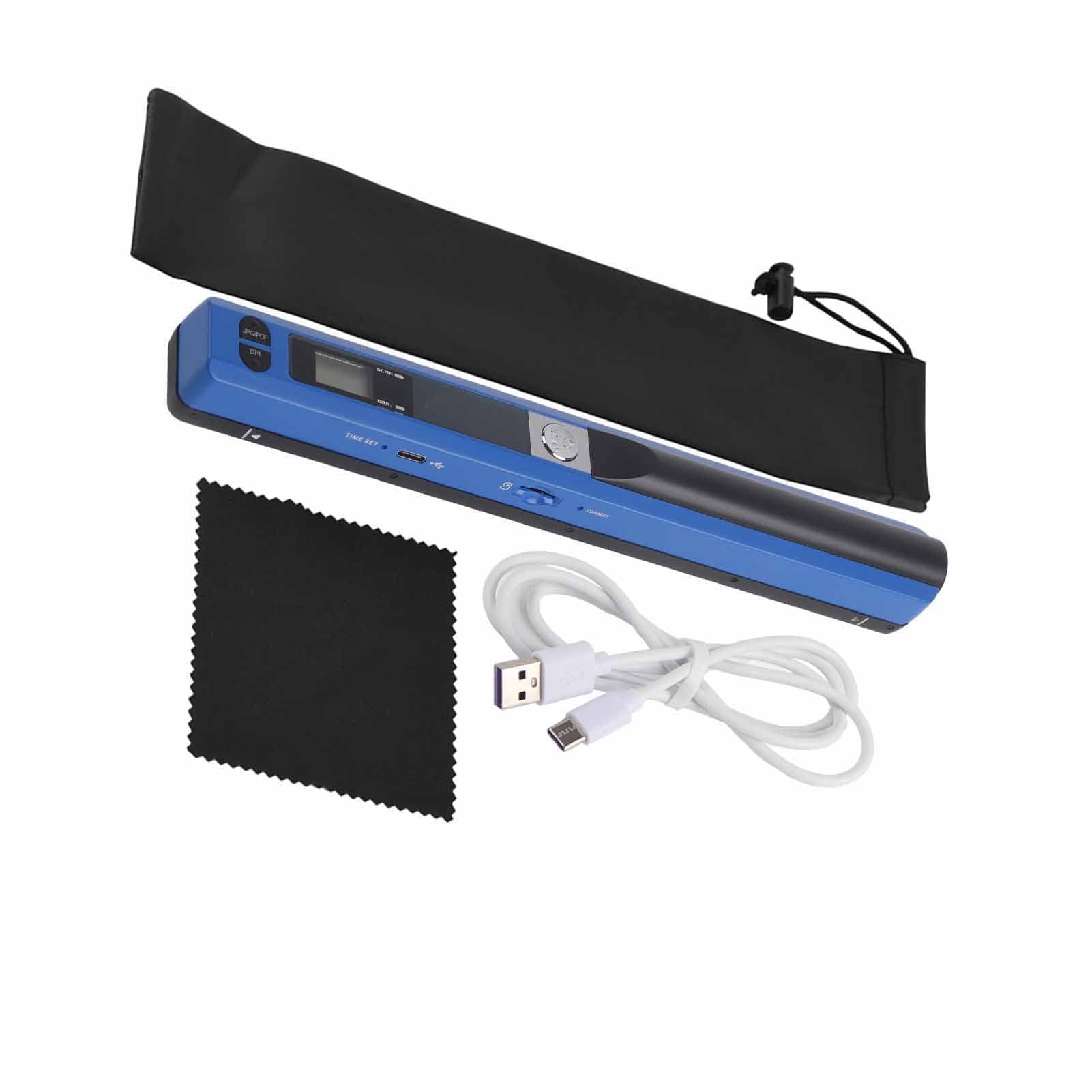 Cuifati Handscanner, Tragbarer Scanner, USB-Stiftscanner, A4-Scan, JPG/PDF, USB 2.0, Klare Bildgebung, Massenspeicher für Banken, Versicherungen, Wertpapiere (Blue)