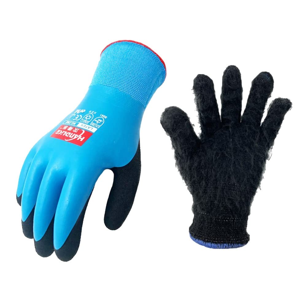 FUFU Manoplas 3 Pares De Guantes De Jardinería, Guantes De Trabajo A Prueba De Agua For Hombres, Yembra Dedos Engrosados ​​de Tres Capas, Recubrimiento De Látex, Anti-Corte Y Antideslizante