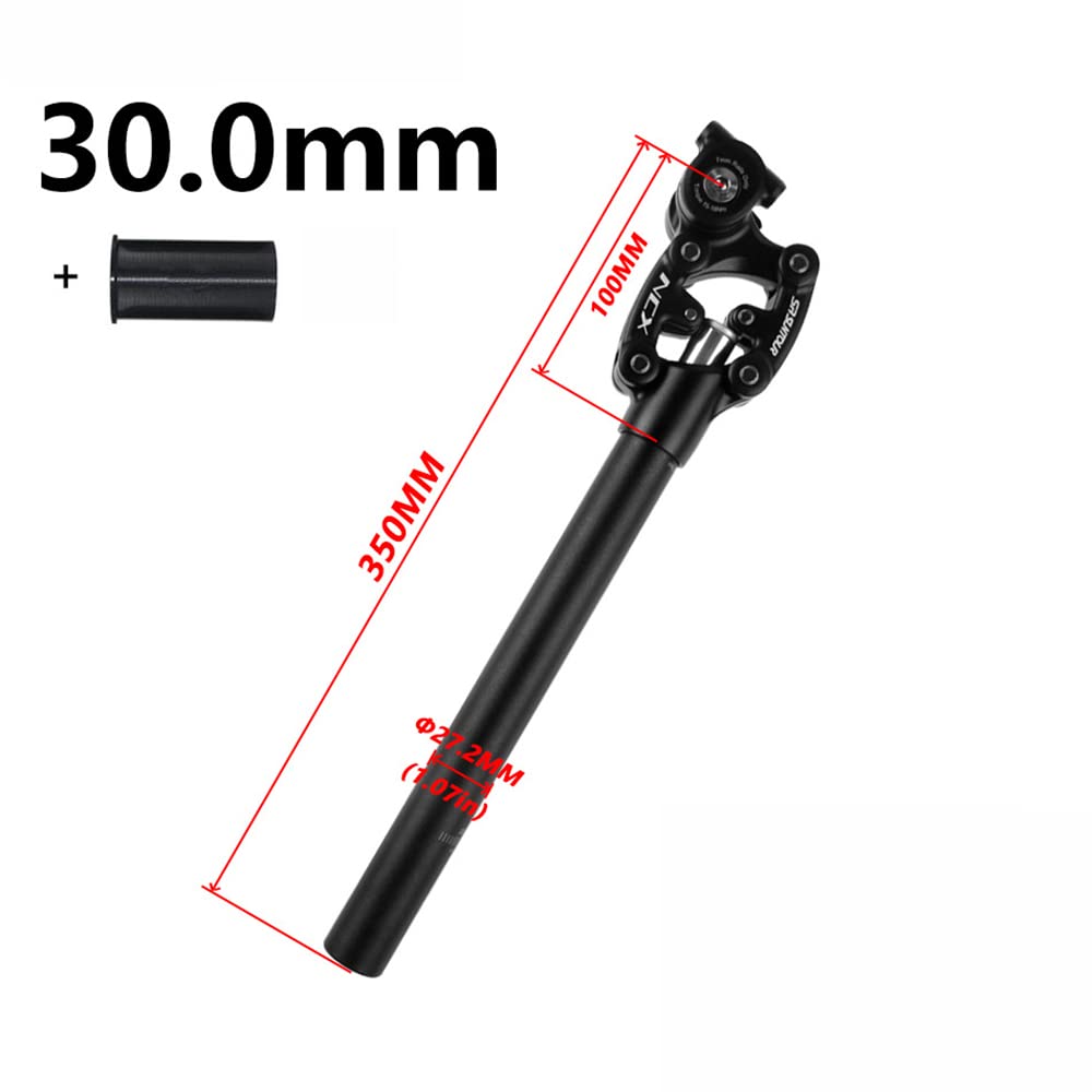 Reggisella Ammortizzato, 27.2MM,28.6MM,30.0MM,30.4MM,30.9MM,31.6MM,33.9MM Canotto Sella Ammortizzata Bici,Tubo Ammortizzati Telescopico per Bicicletta ​da Corsa Nero,30.0MM