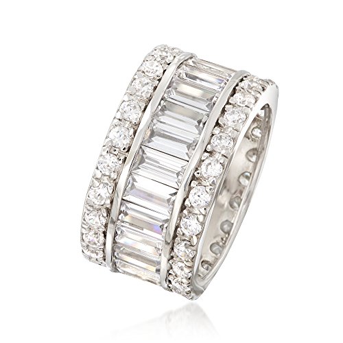 Ross-Simons 6.95 ct. t.w. Baguette and Round CZ Eternity Band in Sterling Silver3