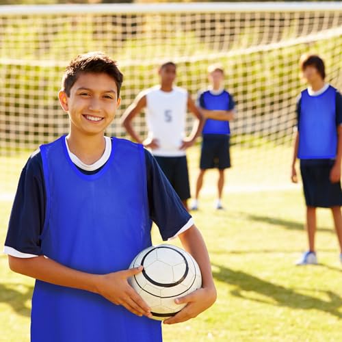 Image of Sintege 12 Pcs Soccer Pinnies Pennies Jersey Scrimmage Vest Sports Practice Jersey Mesh Basketball Vest for Youth Adult Kids