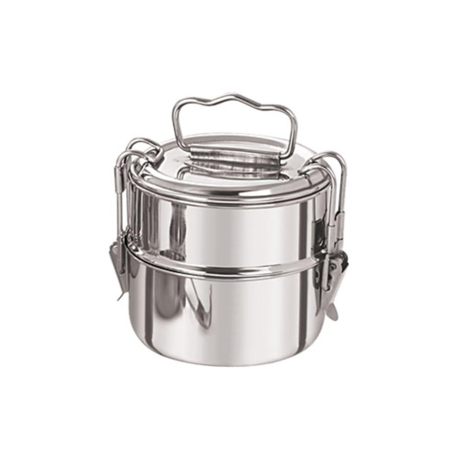 KARVA GROUP Stainless Steel Clipper Tiffin Box 2 Tier (Size - 8x2)| Lunch Box | Compartment with Locking Clip for Office Home School Tiffin Dabba | Office & Travel Meal Container | Lunch Box Set (B0DBHTPBY9) Amazon Price History, Amazon Price Tracker
