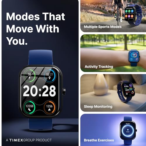 Image of TIMEX iConnect Arc+ 2.01 inch(5.1cm) IPS Display with BT Calling Smartwatch for Unisex - TWIXW1602T