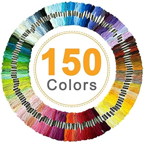 Stickgarn Regenbogenfarben, 150 Farben pro Packung, Stickgarn Baumwolle sticktwist Set für Kreuzstichfäden Polybaumwolle, Armband Garn, Basteltwist Cover