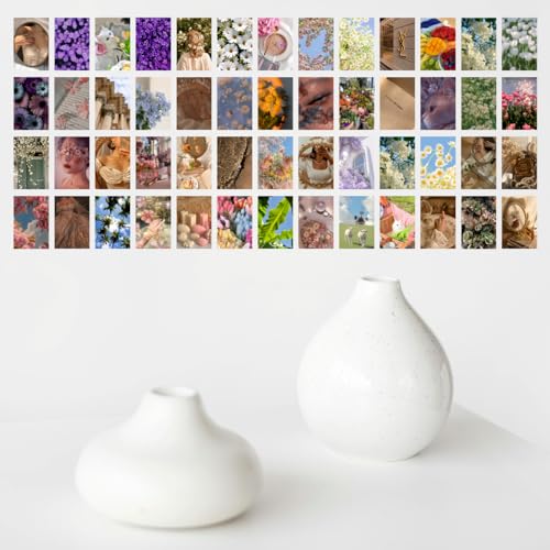 Image of SAW Floral Wall Posters Pack of 54 | 4x6 Inch Aesthetic Flower Collage Posters | Vintage Botanical & Nature Artwork for Wall Decor | Decorative Posters for Bedroom, Living Room, Home & Office