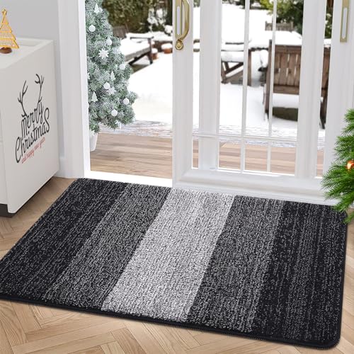Grandaily Indoor Doormat, 20' x 32' Non-Slip Mud Trapper Absorbent Front Door Mats, Washable Striped...