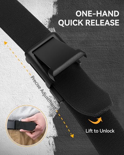 Image of CHAOREN Tactical Belt Men - 1.5 inch Stretch Work Belt with Zinc Alloy Buckle | Quick Release, Zinc Alloy Buckle, Heavy Duty, Stretchy Nylon, Military, Hiking, EDC, EMT, EMS