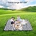 sapsisel 80”x 80” Picnic Blanket Extra Large, Waterproof and Foldable Beach Blanket, 3-Layer Outdoor Blanket for 6 to 8 Adults, for Camping, Park, Beach, Grass, Indoors…