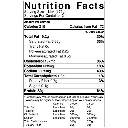 MeatCrafters Kielbasa Sausage, Traditional Polish Pork, 12oz (4-Pack, 8 Links)