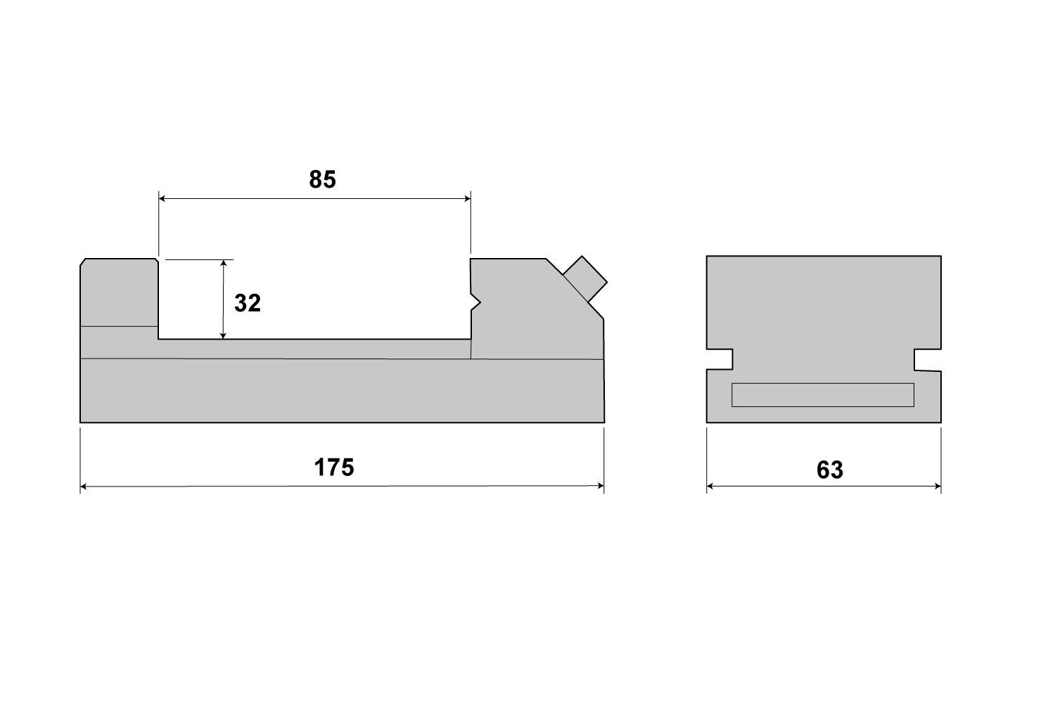 PAULIMOT Niederzugschraubstock 63 mm Backenbreite