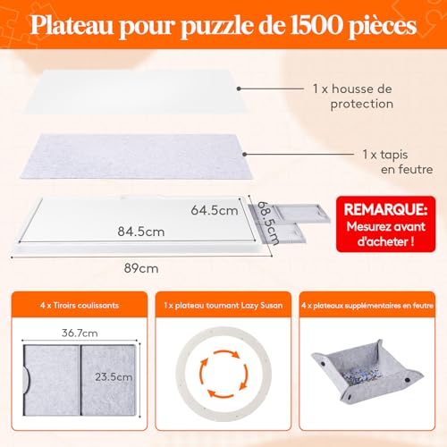 Planche puzzle 1500 pièces rotative pour éviter le mal de dos