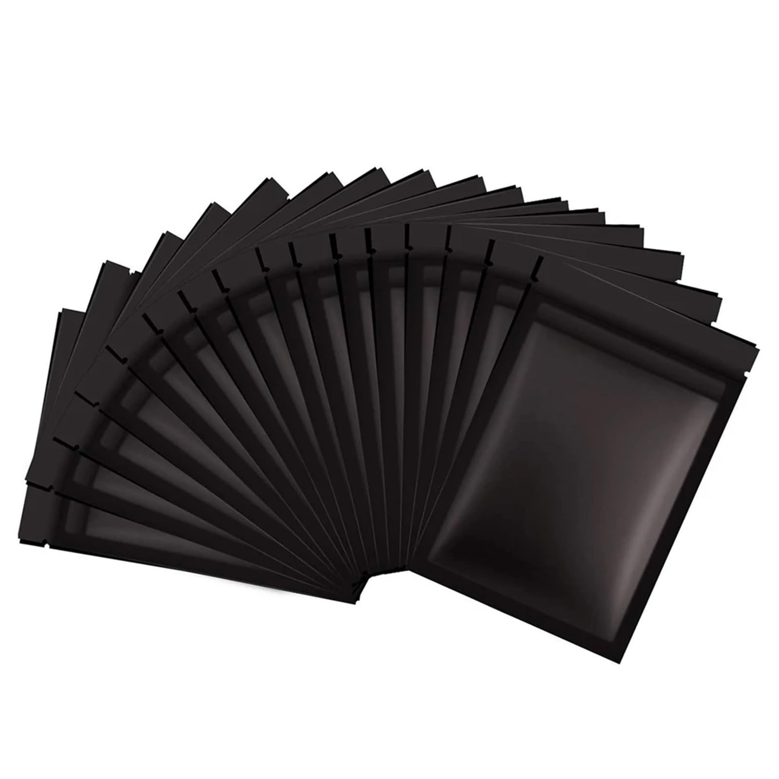 Fbanulpex Black 50Pcs Ziplock Bag ，Flat Ziplock ，Food Storage Bags Flat Pouches Matte Black Small Aluminum Foil Zip Lock Mylar Bags(,12X18cm)