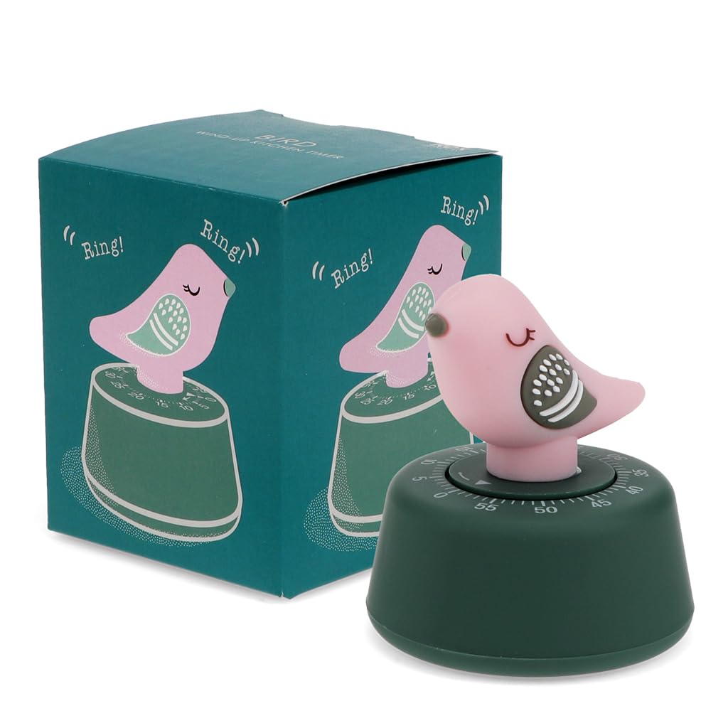 Rex London Pink Wind-Up Kitchen Timer - Bird