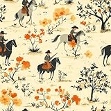 Tapete Selbstklebende Fototapete Wandpapier Ritter Pferdehirte Folie Dekorfolie Möbelfolie Klebefolie Pastoral Gemalt 44x1000 cm Wanddeko Wandtapete Wohnzimmer Schlafzimmer