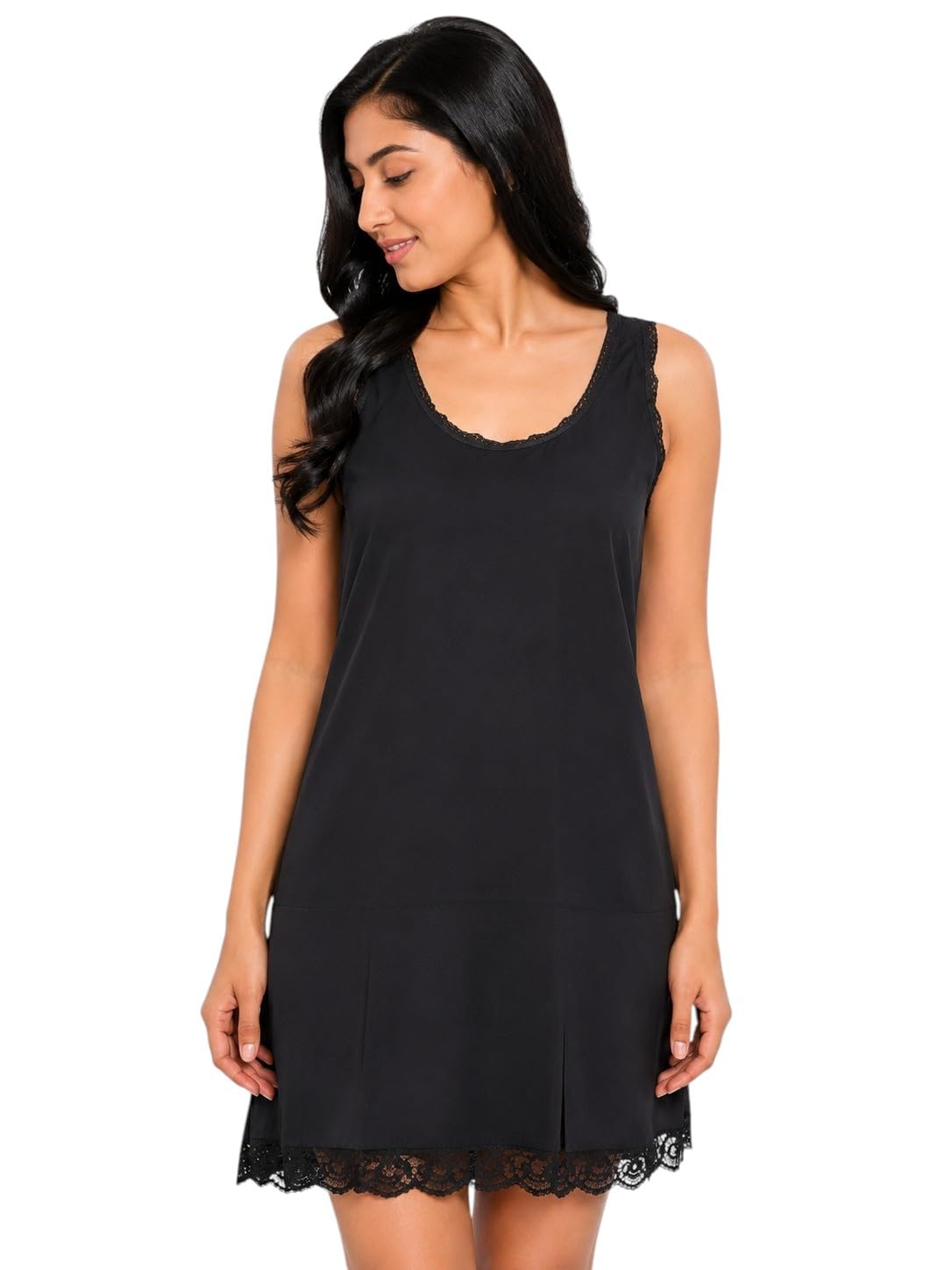 Women's 100% Hosiery Cotton Slip for Dresses & Kurtis | Sleeveless Innerwear Slip | Soft Breathable Long Camisole with Lace Hem-image-29