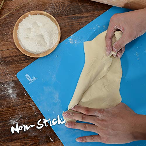 Super Kitchen Food Grade Non-stick Silicone Pastry Mat - For Heat Resistant Nonskid Table Mat,Silicon Baking Mat, Dough Rolling mat,Countertop Protector, Pie and Fondant Mat 23.6''15.75'' (Blue) - Thumbnail 5