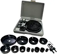 Kit Jogo Serra Copo Para Madeira Gesso Com 16 Peças 19 a 127mm Com Estojo Profissional