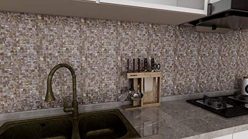 Art3d Polychrome Shell Mocaic Tile for Bathroom/Shower Room/Kitchen Backsplashes, 10 Sq Ft (10 Sheets)