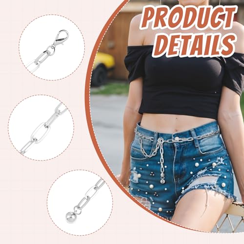 Metal Chain Belt for Women, Chain Belts Adjustable Silver Body Chains Trendy Western Plus Size Waist Belt with Long Tassel for Women Girls Jeans Pants Dresses3