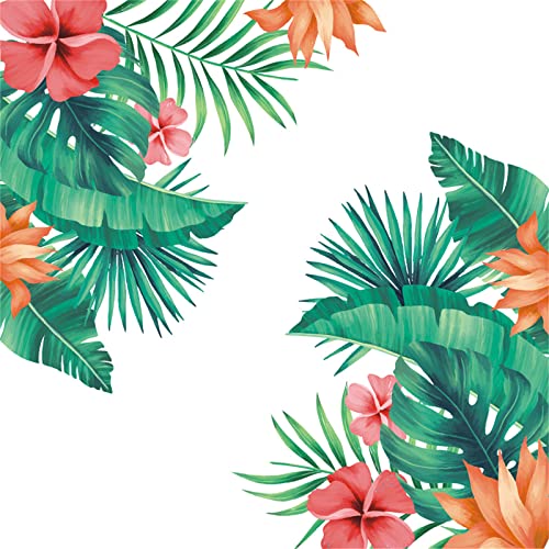 Flowers Wall Decals Vinyl Flowers Wall Stickers Tropical Leaves Photo Frame Wall Stikcer Art Murals Peel And Stick Wall Art Decor Wallpaper For Living Room Bedroom Door Decor-Color8 #TOP4