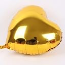 GRAND SHOP 50764 18" Heart Balloons Foil Balloons Mylar Balloons for Party Decorations Party Supplies, 5 Pieces (Golden) gallery image