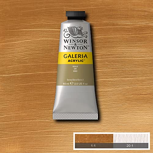Image of Winsor & Newton Galeria Acrylic Colour - Tube of 60 ML - Gold (283) - Highly Pigmented Lightfast Artists' Acrylic Paints for Canvas, Wood, Fabric & Paper - More Colours Available
