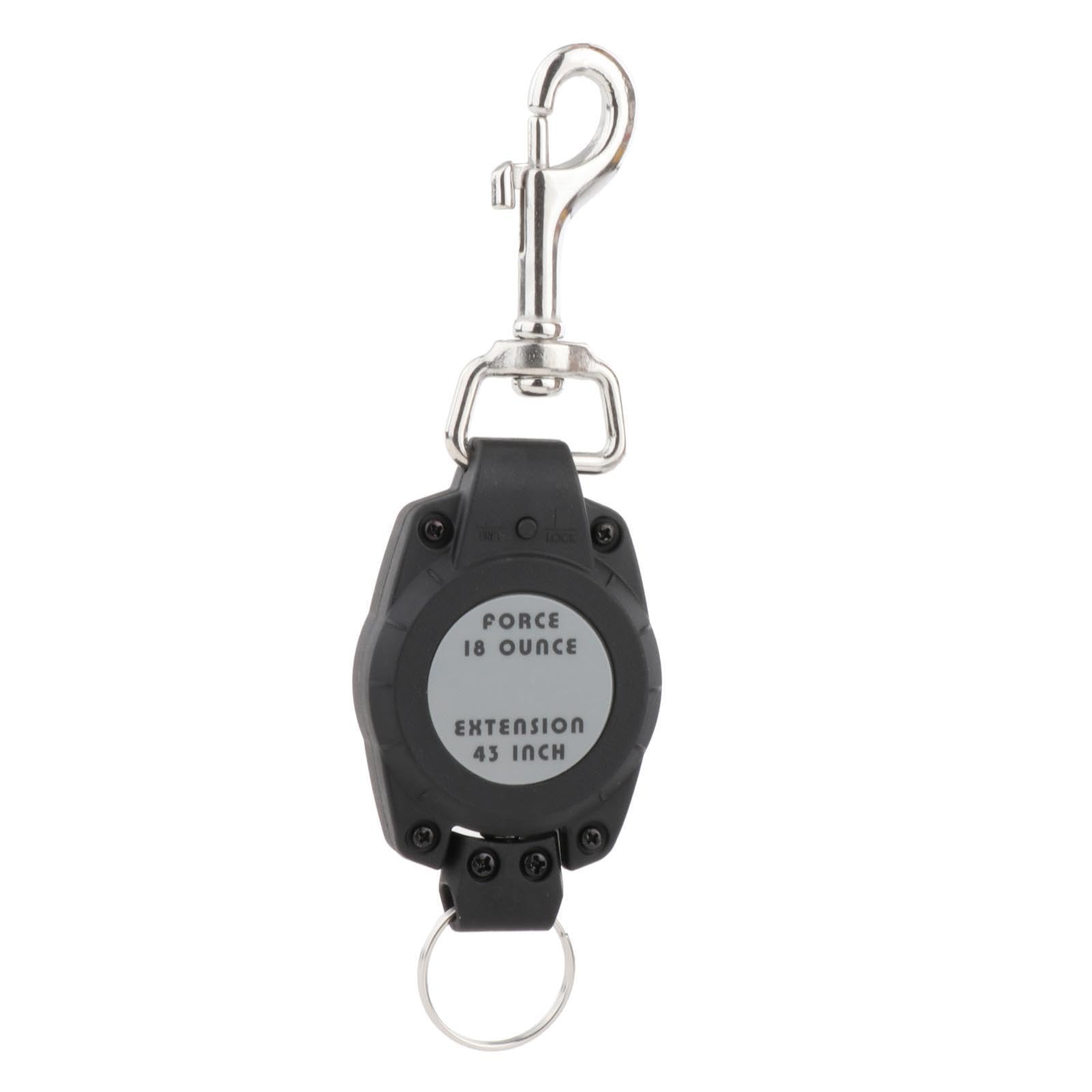 Leichte Tauchkonsole mit Snap Clip Verriegelung, Retractor Schlüssel, Tauchen, Essential Key Retractor, festklemmbarer, drehbarer Gürtelclip Schutz,