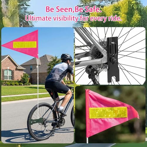 Reflektierende Fahrradflagge,150 cm Fahrrad Wimpel,Fahrrad Fähnchen,Verstellbare Kinderfahrradfahne,Roller Fahrrad Wimpel Fahne,Street Buddy Fahne,Kinderfahrrad Sicherheitswimpel